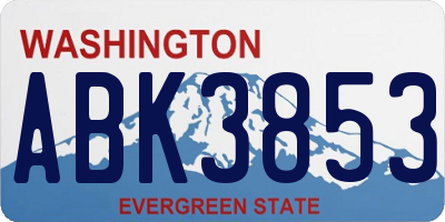 WA license plate ABK3853