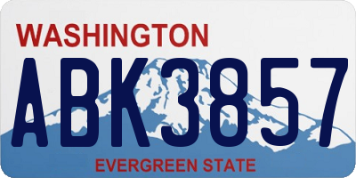 WA license plate ABK3857