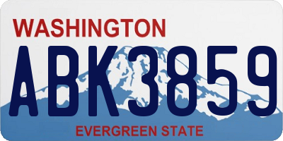WA license plate ABK3859