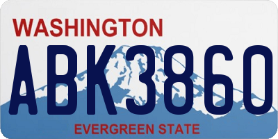 WA license plate ABK3860