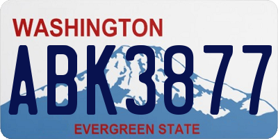 WA license plate ABK3877
