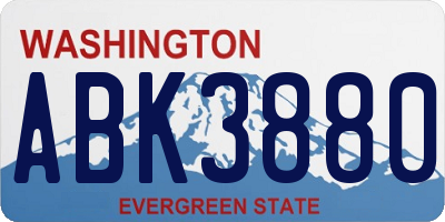 WA license plate ABK3880