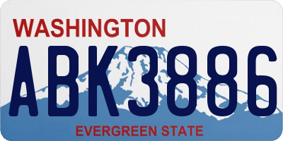 WA license plate ABK3886
