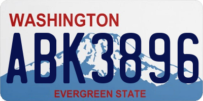 WA license plate ABK3896