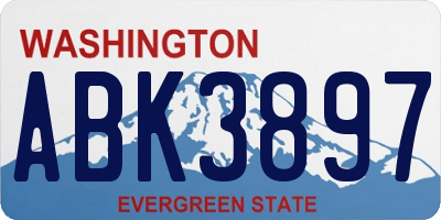 WA license plate ABK3897