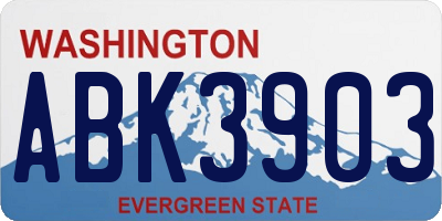 WA license plate ABK3903
