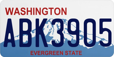 WA license plate ABK3905
