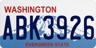 WA license plate ABK3926