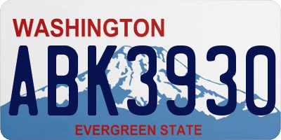 WA license plate ABK3930