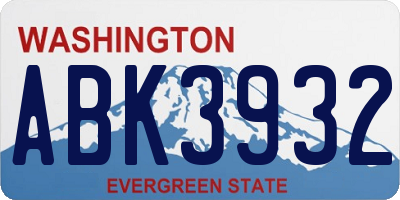 WA license plate ABK3932