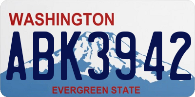 WA license plate ABK3942