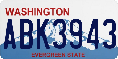 WA license plate ABK3943
