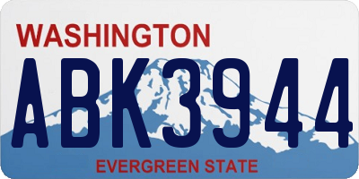 WA license plate ABK3944