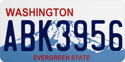 WA license plate ABK3956