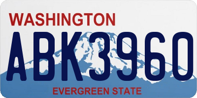 WA license plate ABK3960