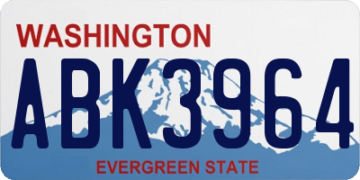 WA license plate ABK3964