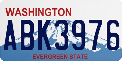 WA license plate ABK3976