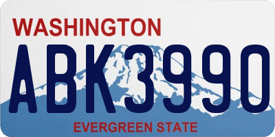 WA license plate ABK3990