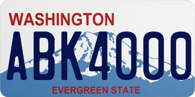 WA license plate ABK4000