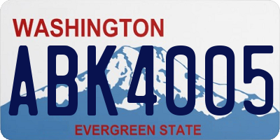 WA license plate ABK4005