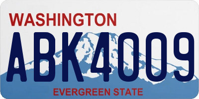 WA license plate ABK4009