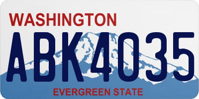 WA license plate ABK4035