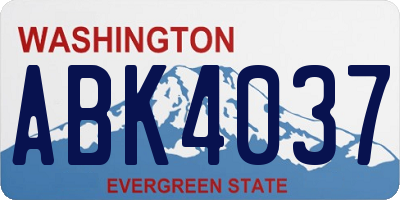 WA license plate ABK4037