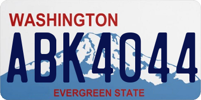 WA license plate ABK4044