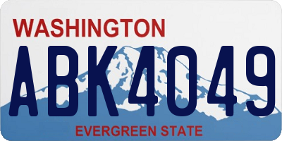 WA license plate ABK4049