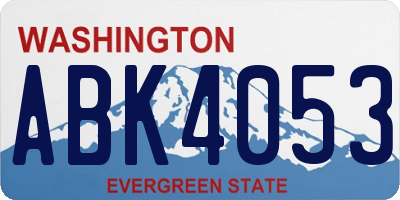 WA license plate ABK4053