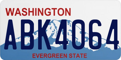 WA license plate ABK4064