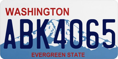 WA license plate ABK4065