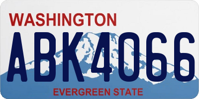 WA license plate ABK4066