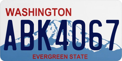 WA license plate ABK4067