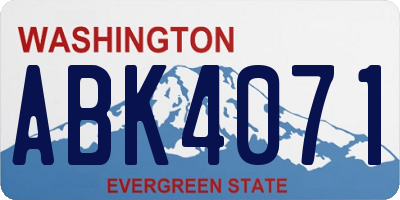 WA license plate ABK4071