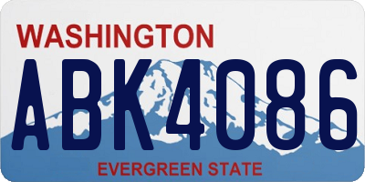 WA license plate ABK4086