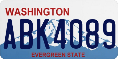 WA license plate ABK4089