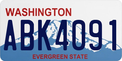 WA license plate ABK4091