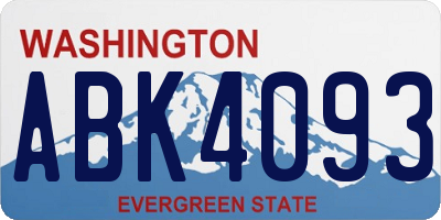 WA license plate ABK4093