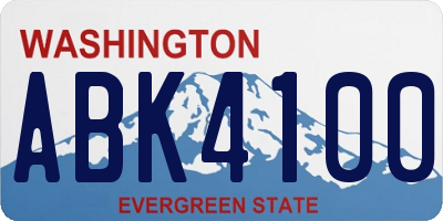 WA license plate ABK4100