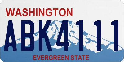 WA license plate ABK4111
