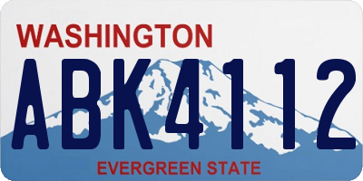 WA license plate ABK4112