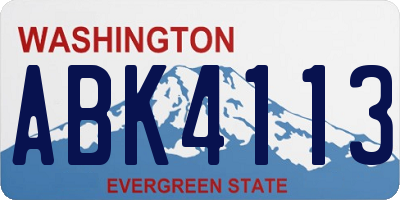 WA license plate ABK4113