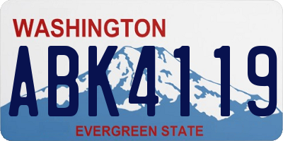 WA license plate ABK4119