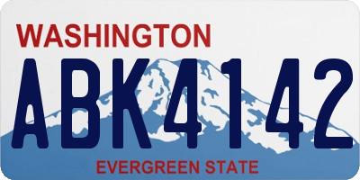 WA license plate ABK4142