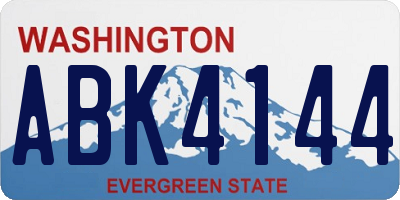 WA license plate ABK4144