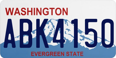 WA license plate ABK4150