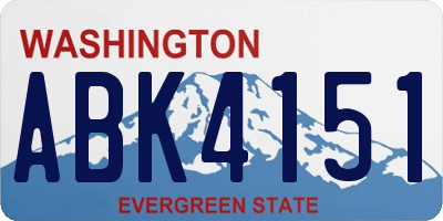 WA license plate ABK4151
