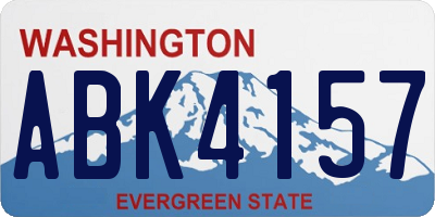 WA license plate ABK4157