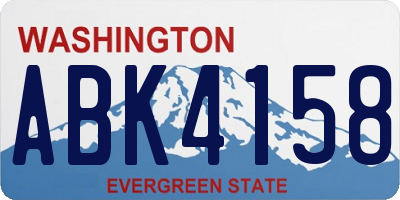 WA license plate ABK4158